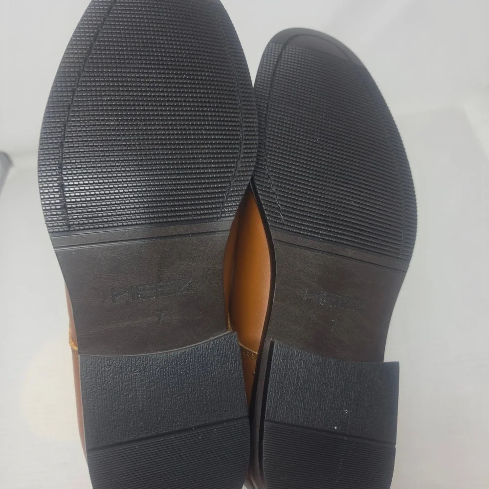 HEEZ Derby Shoes Mens Size 7 Brown Plain Toe Lace Up Classic Formal 101 NWT